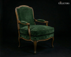 Château d’Émeraude – Emerald Velvet French Fauteuil