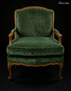 Château d’Émeraude – Emerald Velvet French Fauteuil