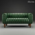 Antwerp Streamline Art Deco Leather Sofa