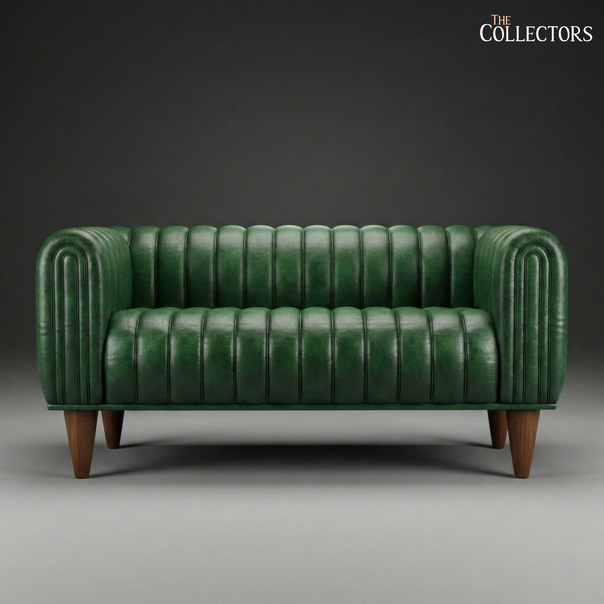 Antwerp Streamline Art Deco Leather Sofa