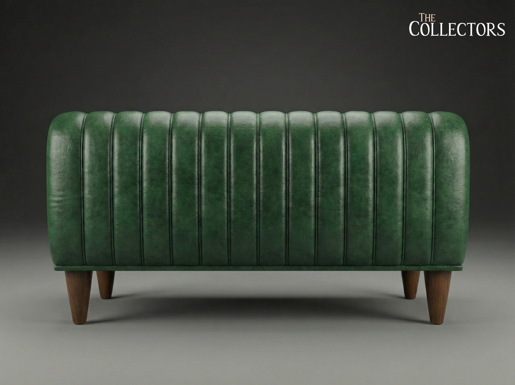 Antwerp Streamline Art Deco Leather Sofa