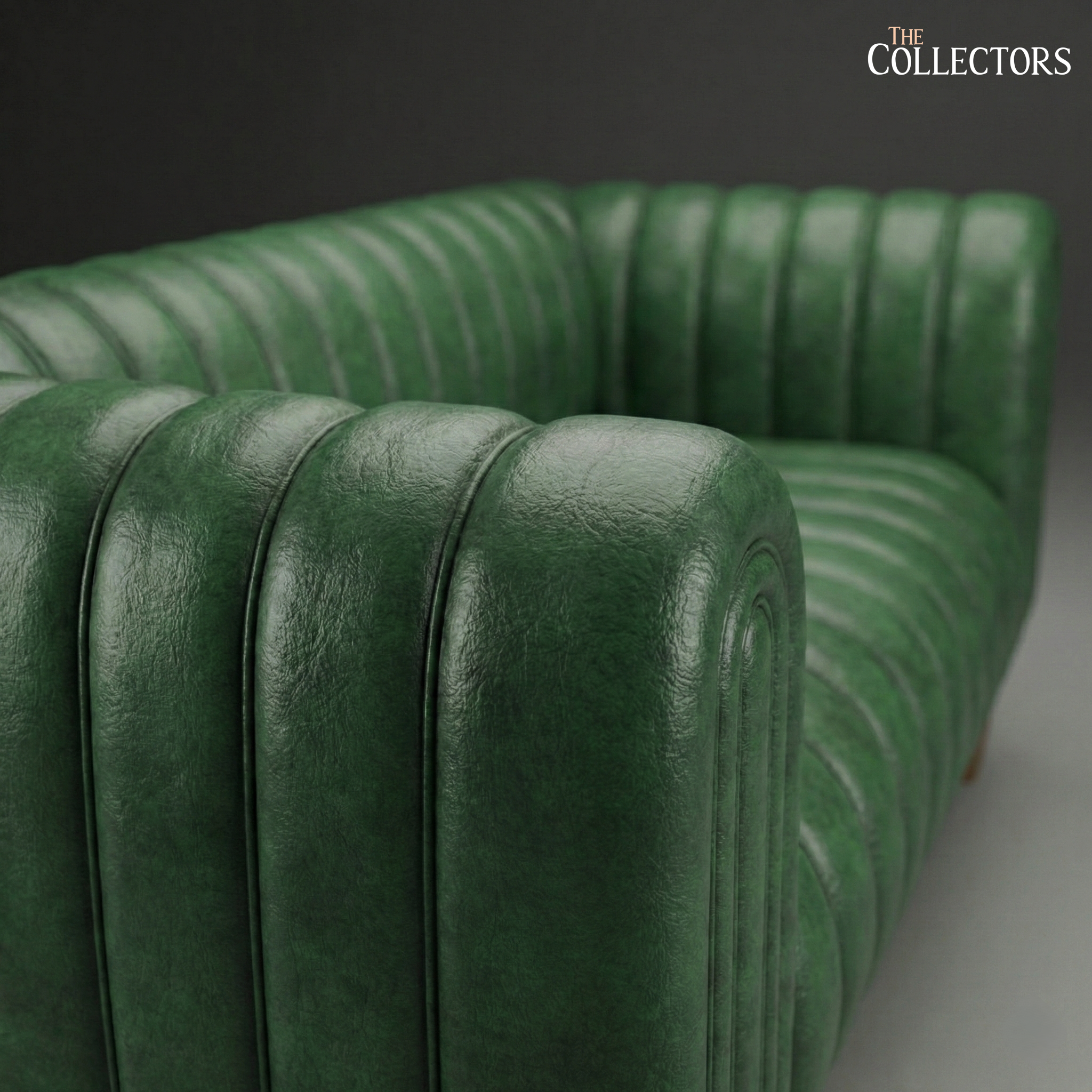 Antwerp Streamline Art Deco Leather Sofa