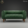 Antwerp Streamline Art Deco Leather Sofa