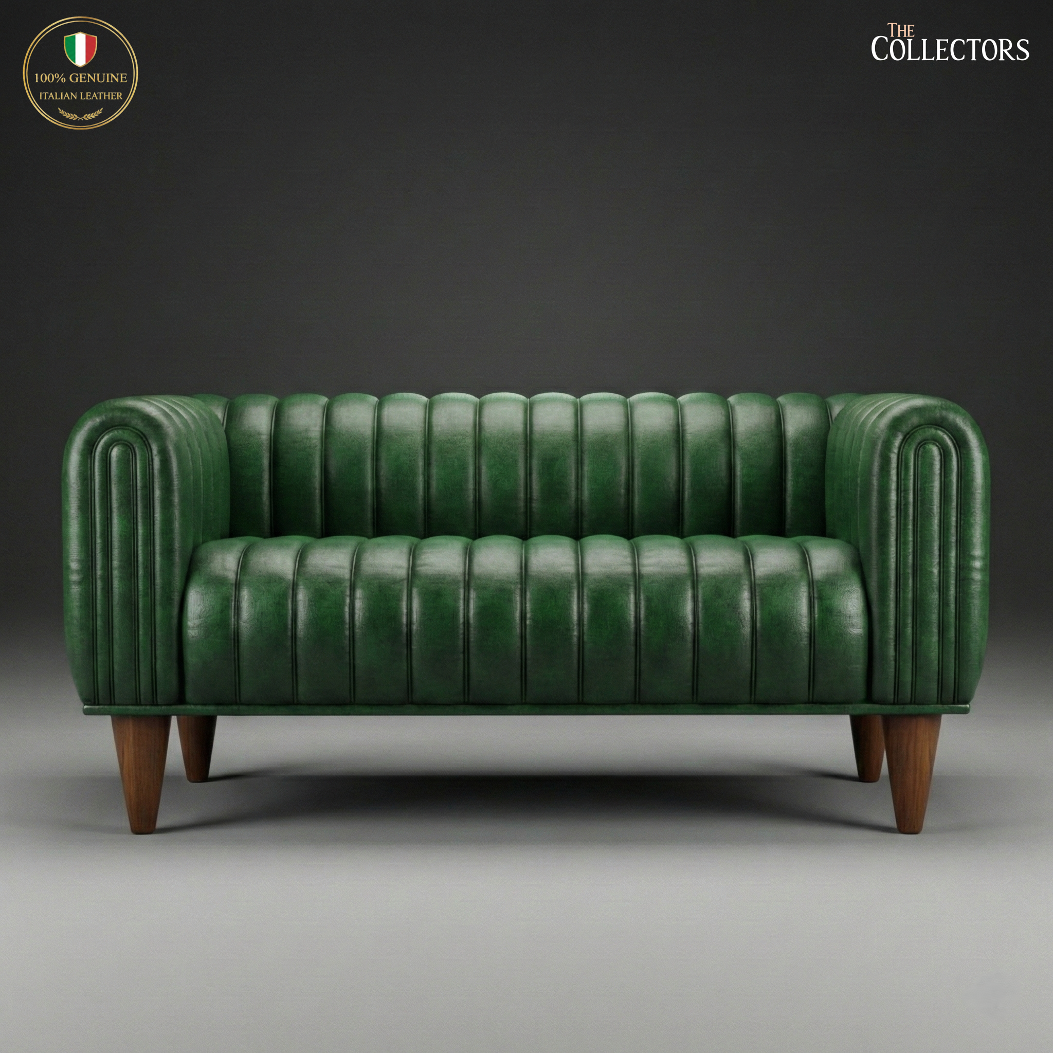 Antwerp Streamline Art Deco Leather Sofa