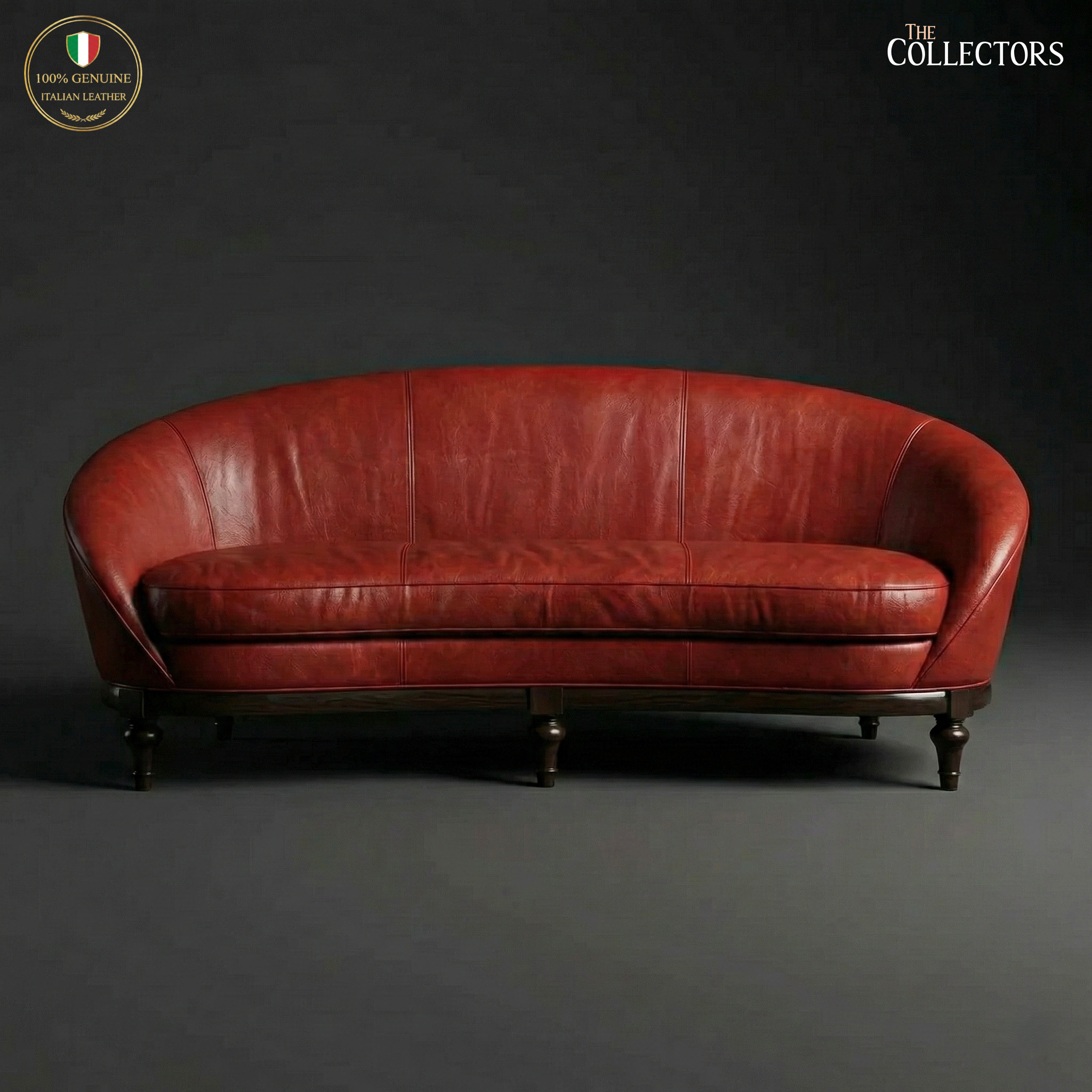 Colmar Art Deco Salon Leather Sofa
