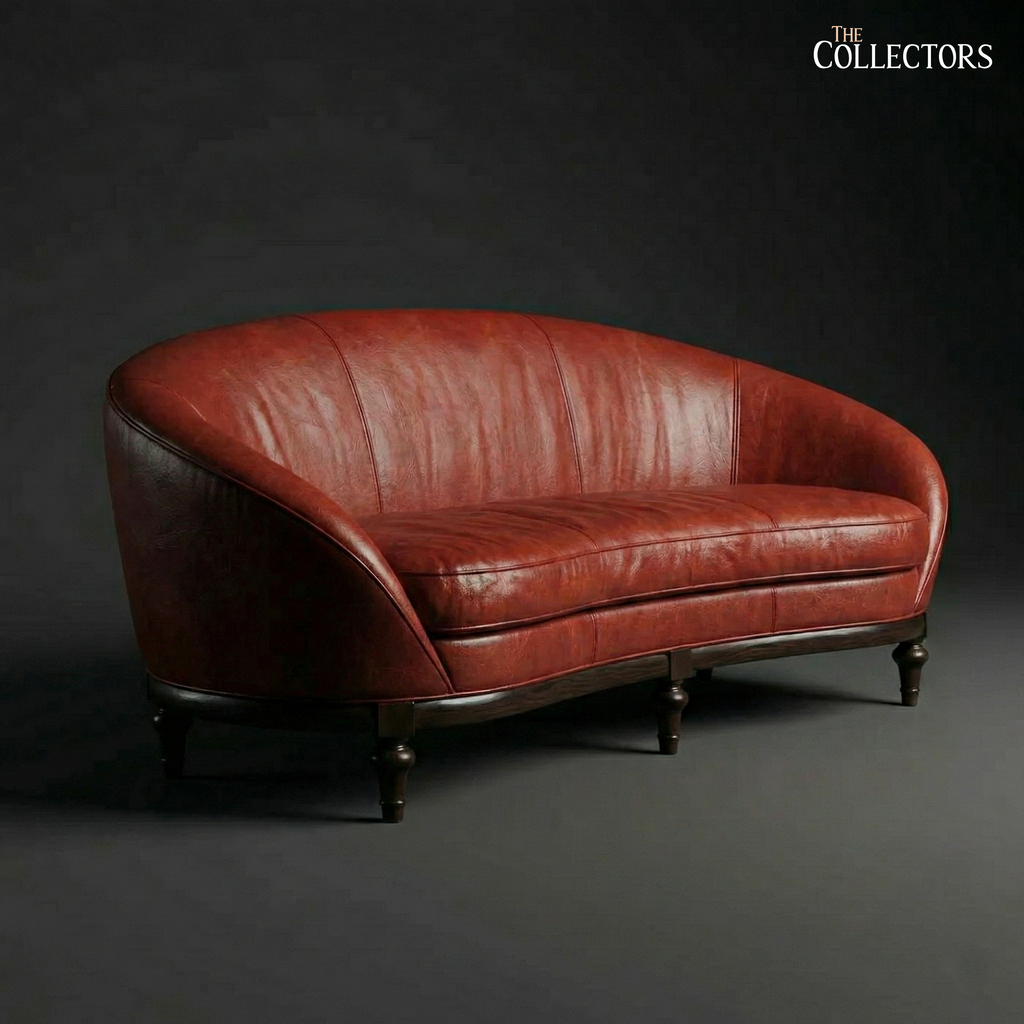 Colmar Art Deco Salon Leather Sofa