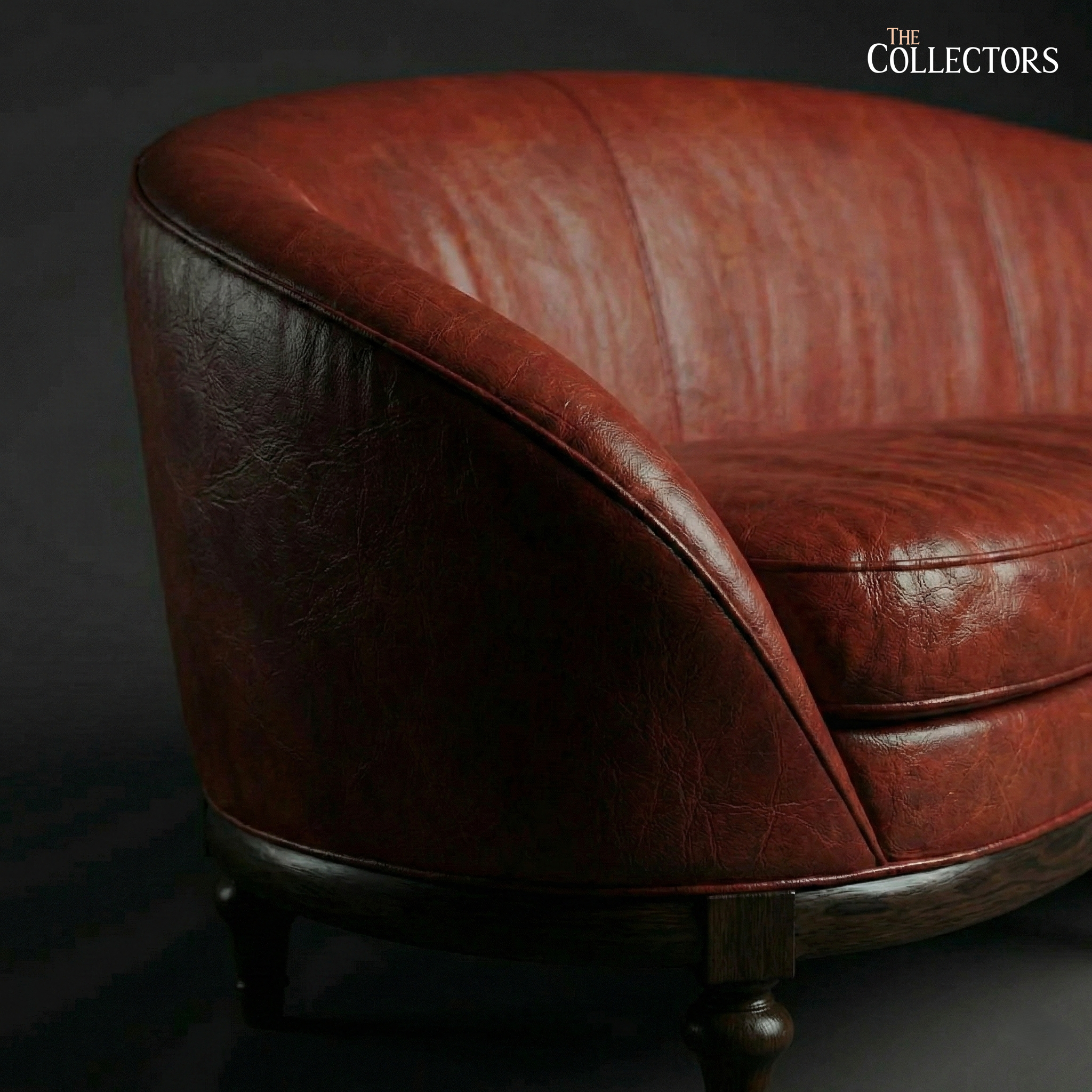 Colmar Art Deco Salon Leather Sofa