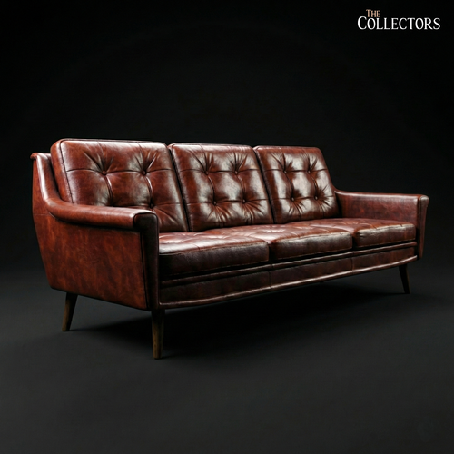 Frederiksberg Mid Century Modern Leather Sofa
