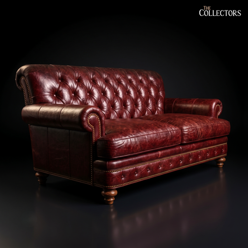 Lincoln's Inn Chambers Oxblood Leather Loveseat