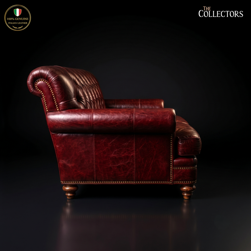 Lincoln's Inn Chambers Oxblood Leather Loveseat