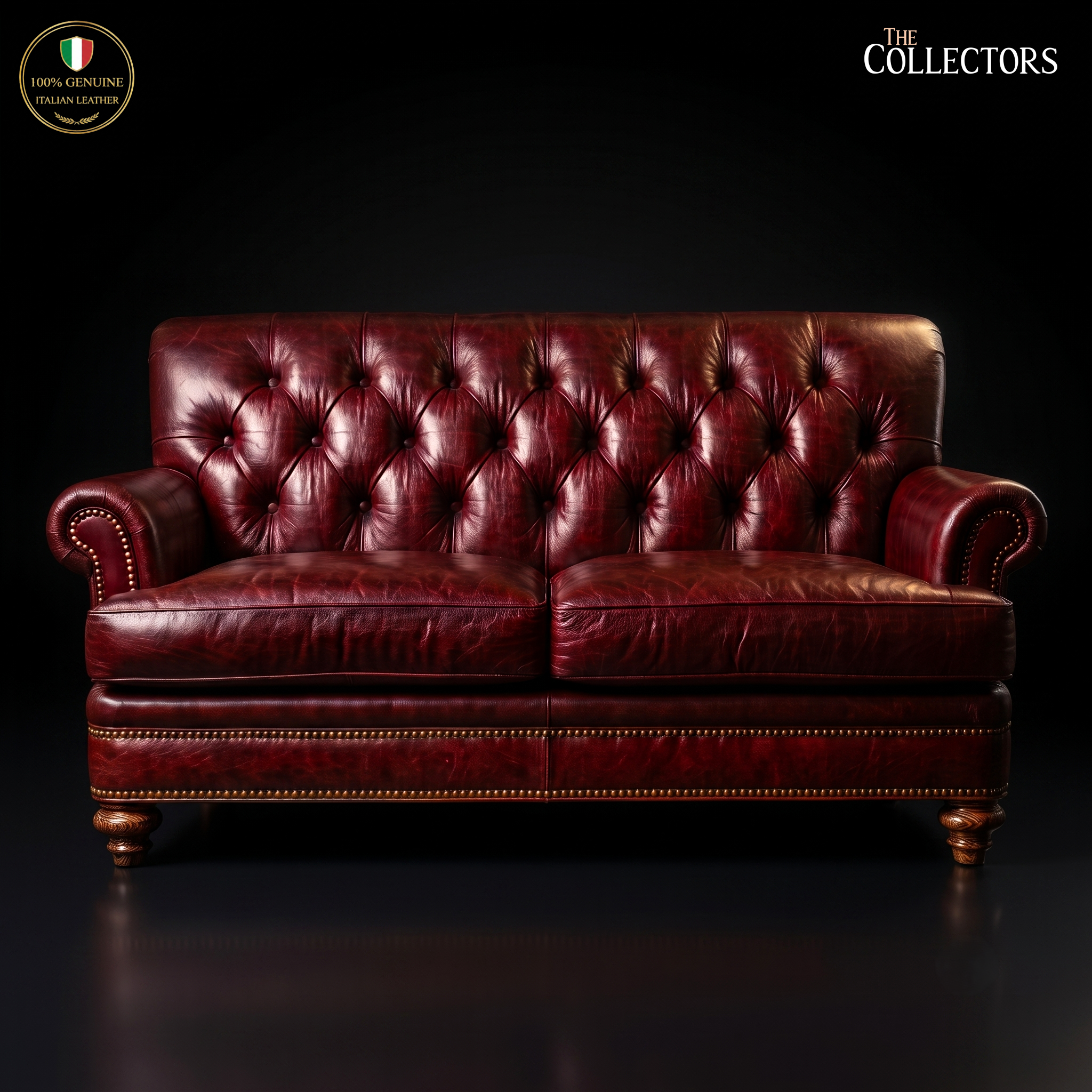 Lincoln's Inn Chambers Oxblood Leather Loveseat
