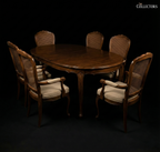 The Louis XV Provincial Cane-Back  Dining Ensemble