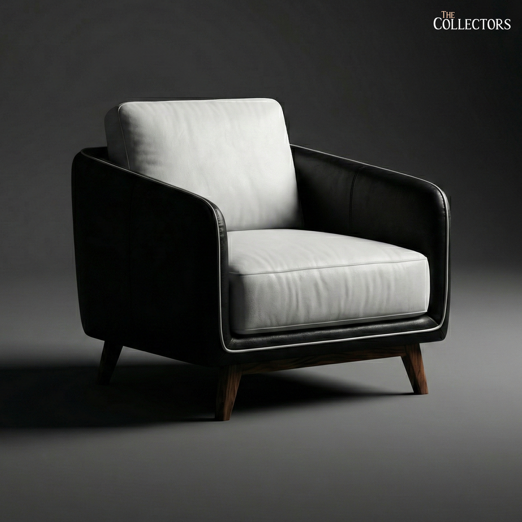 Manhattan Modernist Leather Lounge Sofa - Single Seater