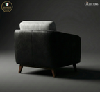 Manhattan Modernist Leather Lounge Sofa - Single Seater