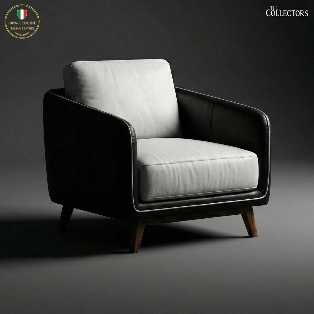 Manhattan Modernist Leather Lounge Sofa - Single Seater