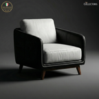 Manhattan Modernist Leather Lounge Sofa - Single Seater