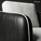 Manhattan Modernist Leather Lounge Sofa - Single Seater