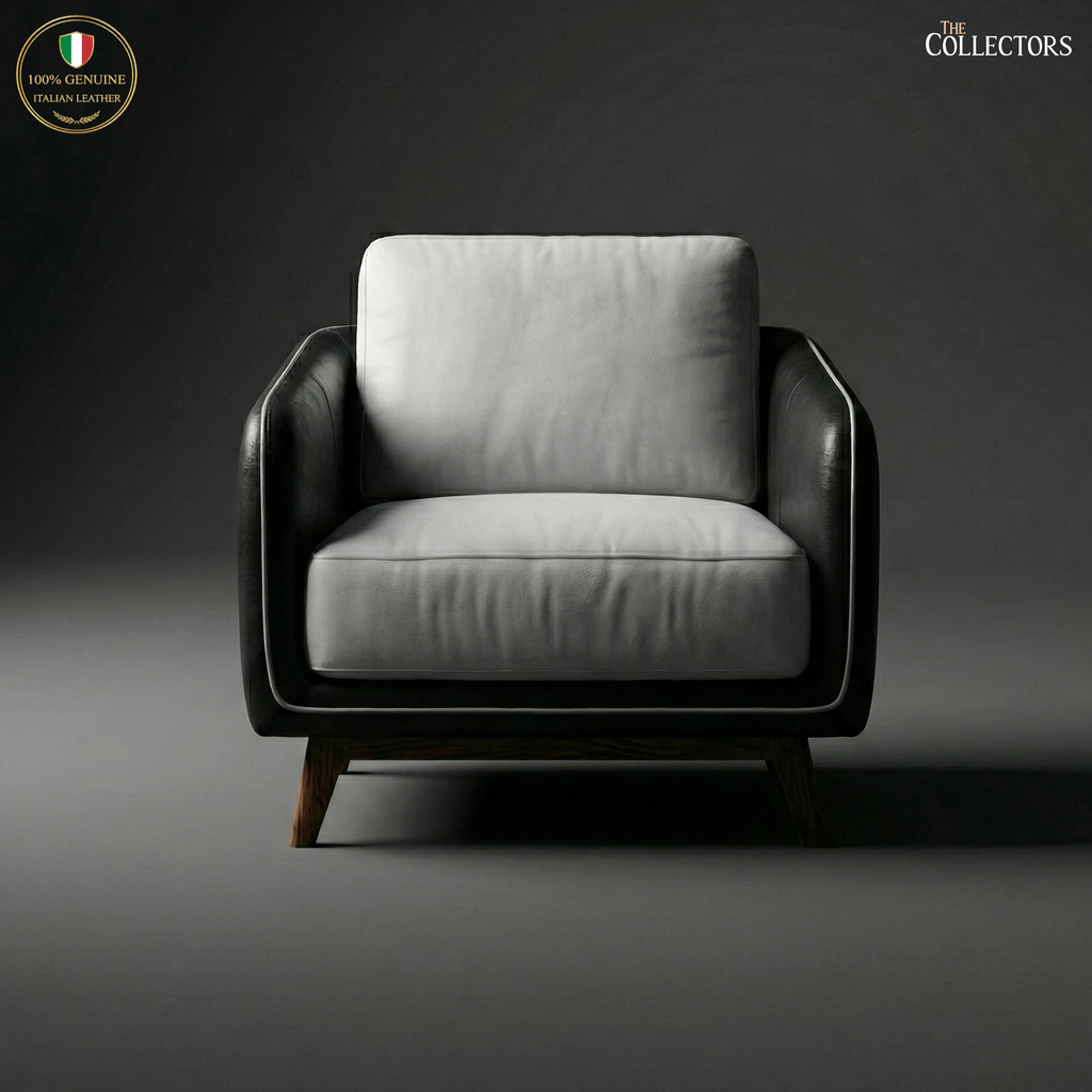 Manhattan Modernist Leather Lounge Sofa - Single Seater