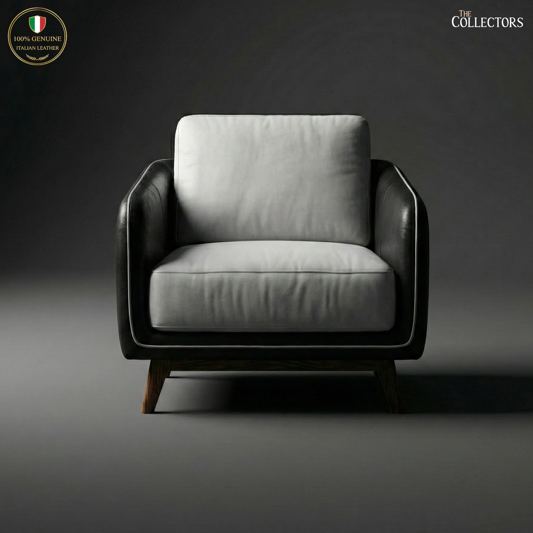 Manhattan Modernist Leather Lounge Sofa - Single Seater