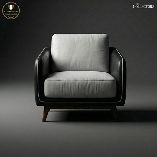 Manhattan Modernist Leather Lounge Sofa - Single Seater
