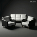Manhattan Modernist Leather Sofa Ensemble