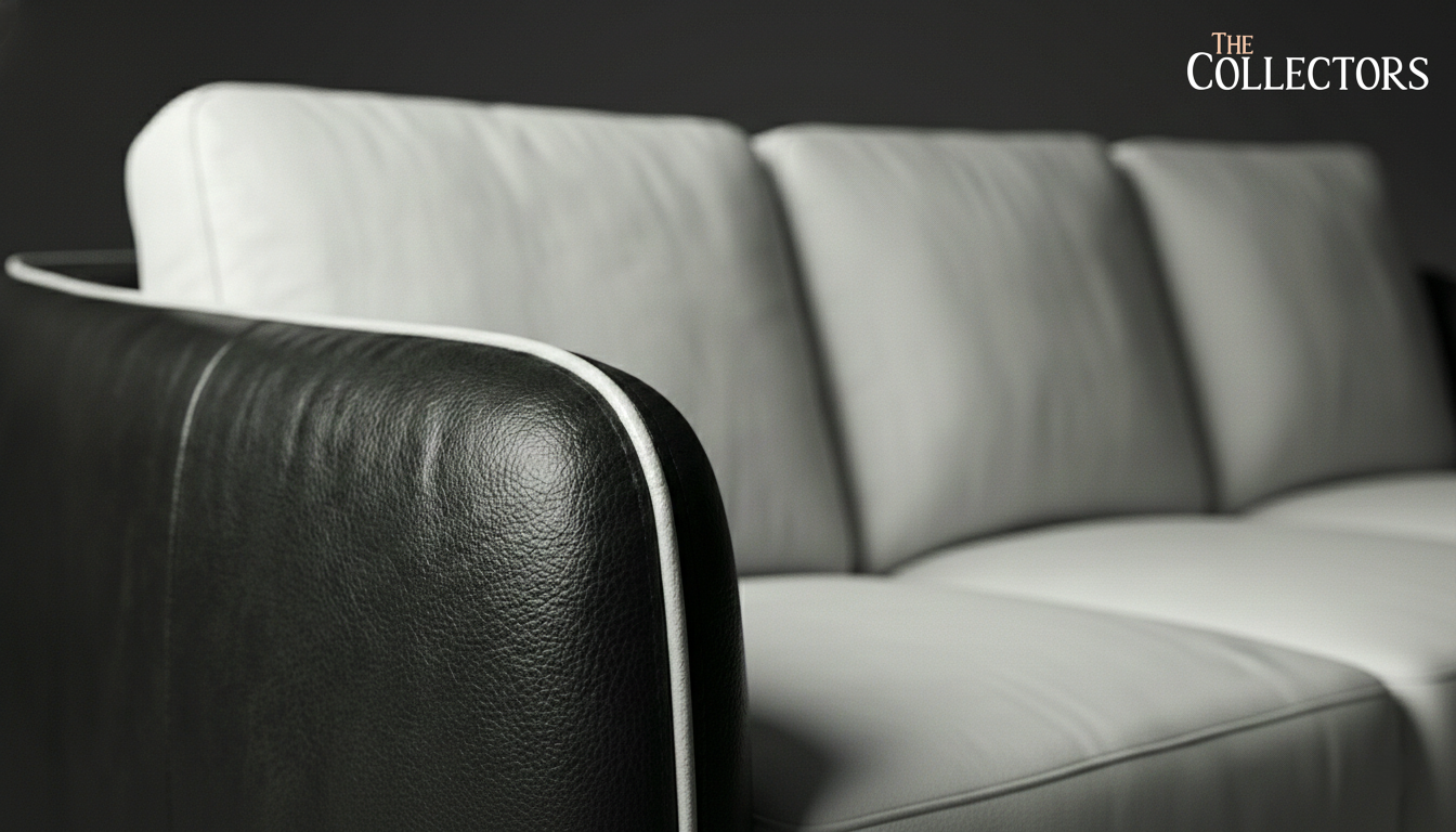 Manhattan Modernist Leather Sofa Ensemble