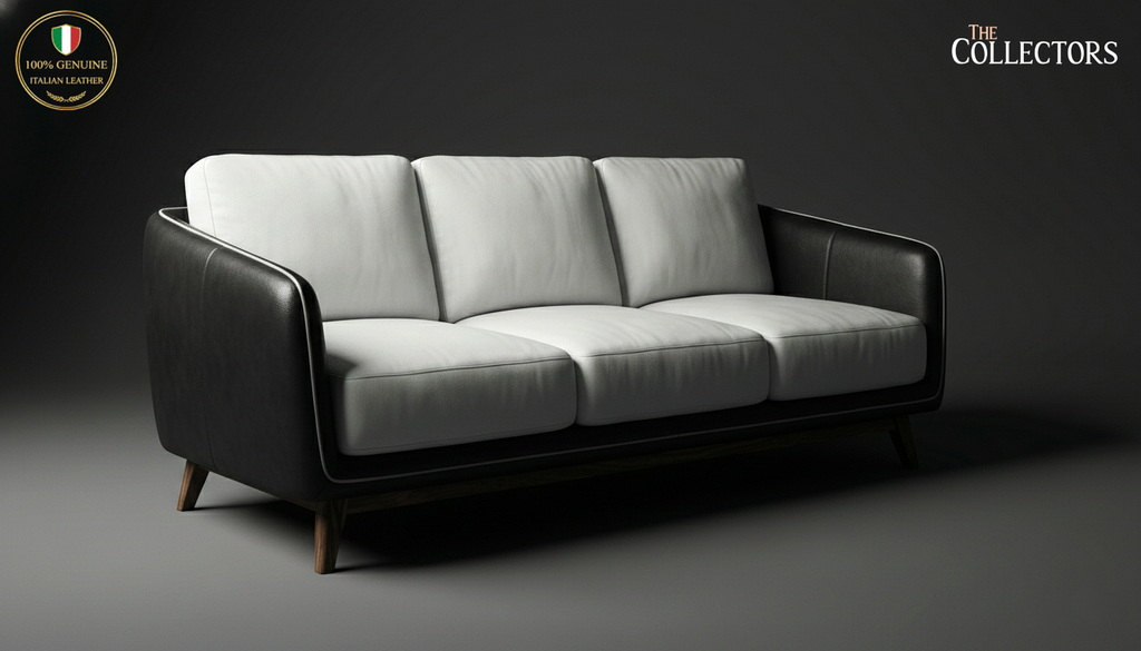 Shop Manhattan Modernist Italian Leather Sofa Set, 5 Seater Leather ...