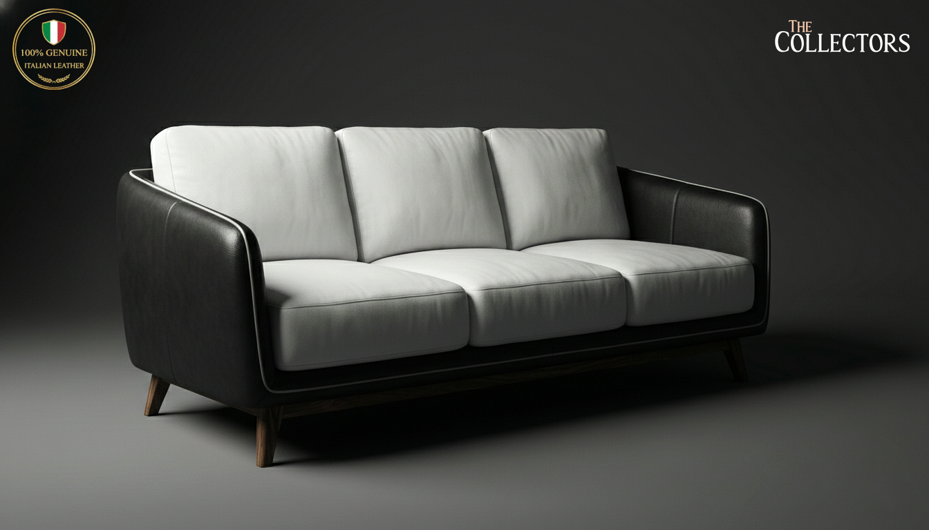 Manhattan Modernist Leather Sofa Ensemble