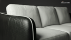 Manhattan Modernist Leather Sofa Ensemble