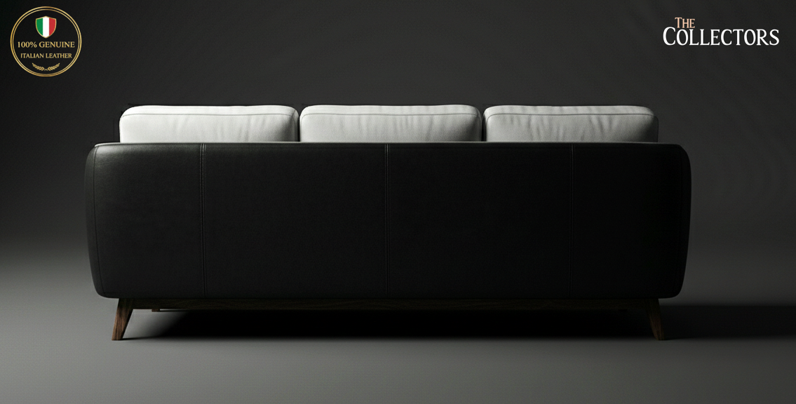 Manhattan Modernist Leather Sofa Ensemble