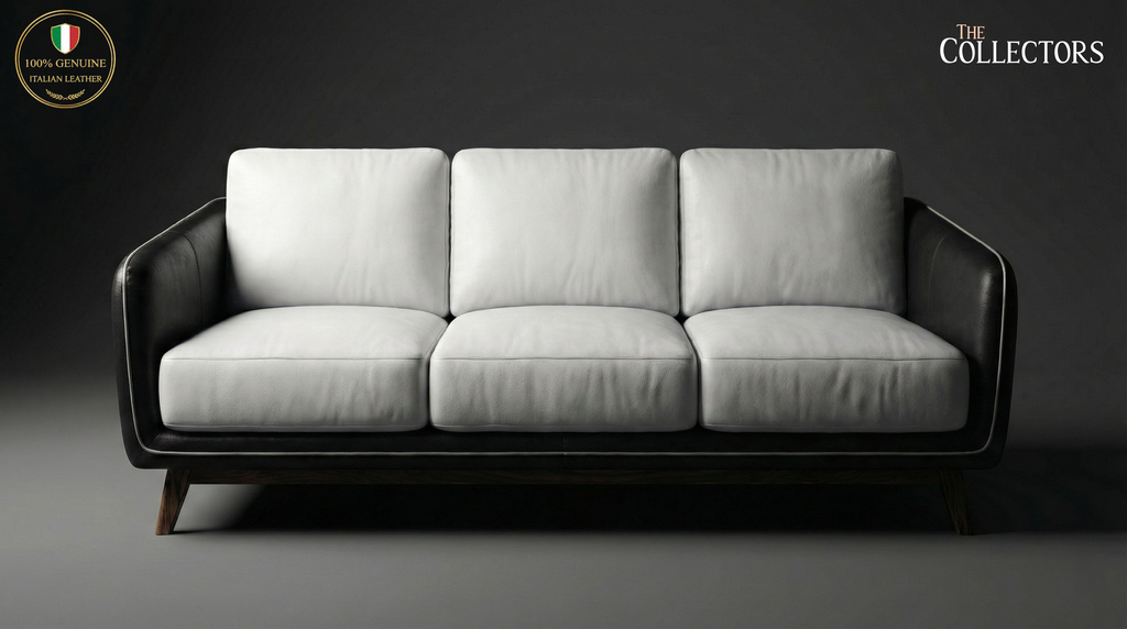 Shop Manhattan Modernist Italian Leather Sofa Set, 5 Seater Leather ...