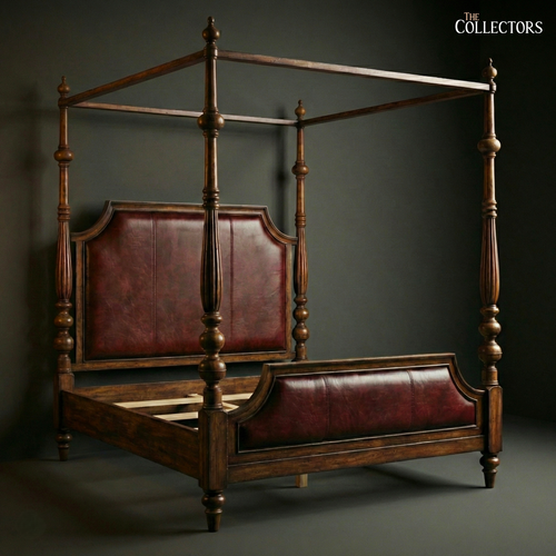 Oxford Manor Leather-Back Four-Poster Bed