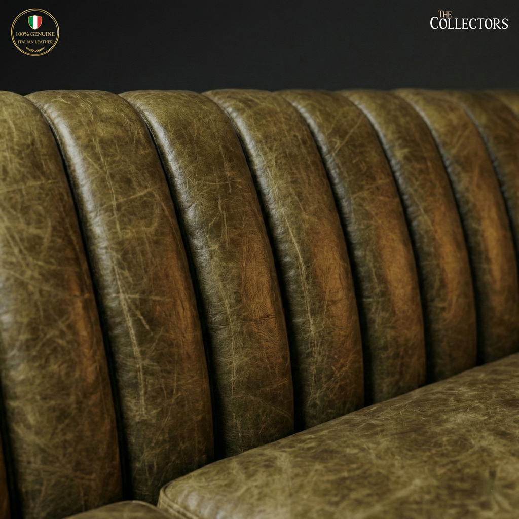 Parma Atelier Channel Tufted Leather Sofa