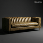 Parma Atelier Channel Tufted Leather Sofa
