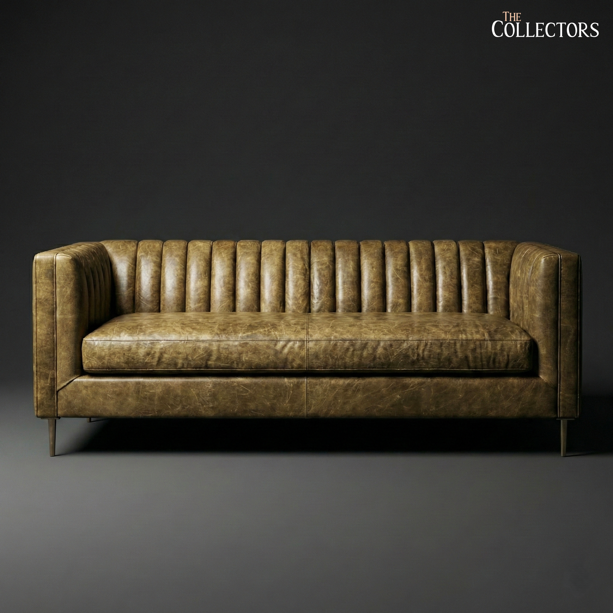 Parma Atelier Channel Tufted Leather Sofa
