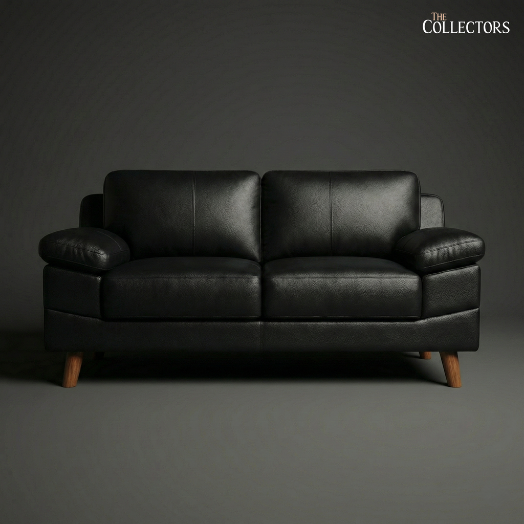 SoHo Mid-Century Modern Leather Lounger