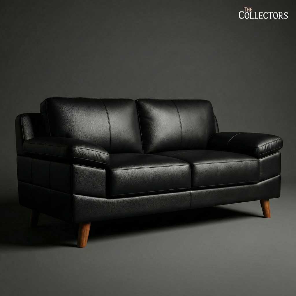 SoHo Mid-Century Modern Leather Lounger
