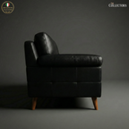 SoHo Mid-Century Modern Leather Lounger