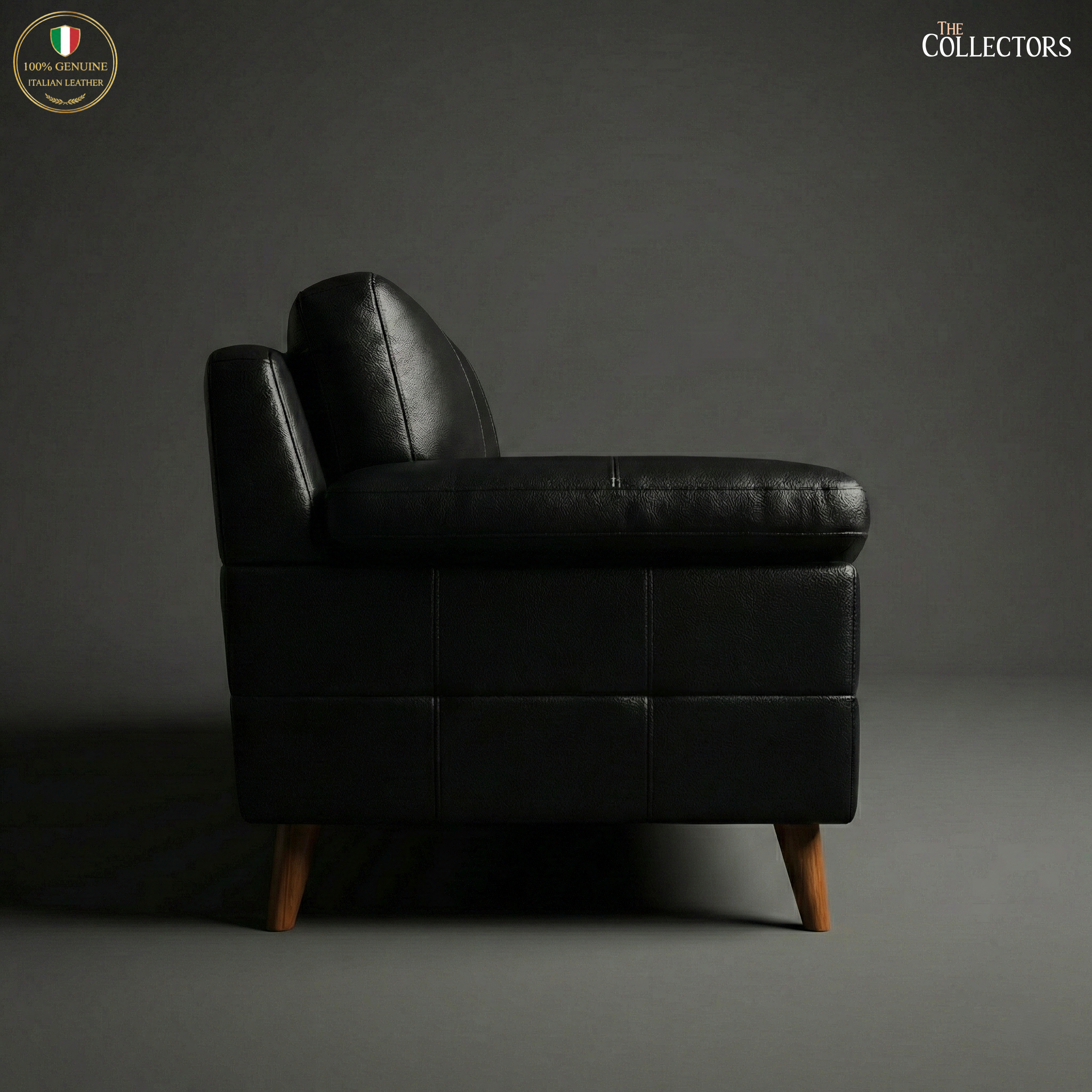 SoHo Mid-Century Modern Leather Lounger