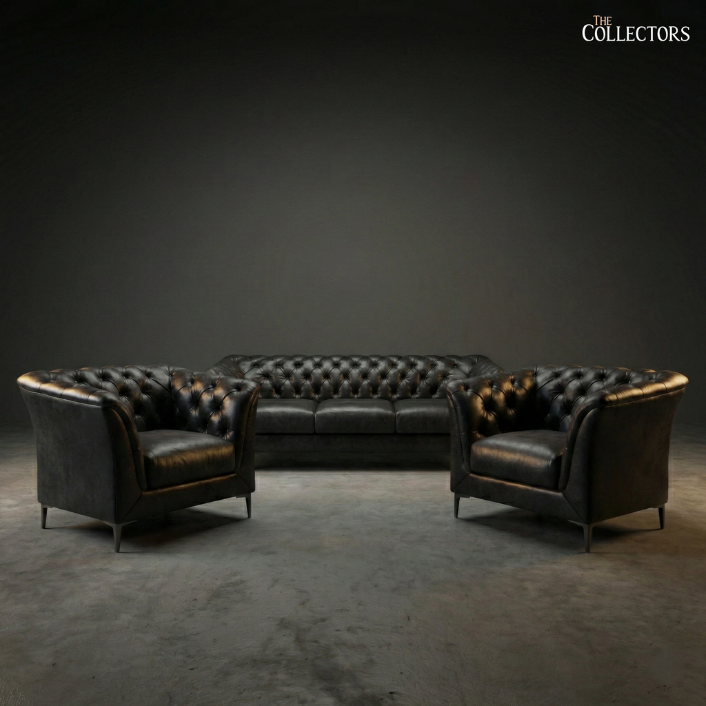 St. James’s Club Modernist Chesterfield Sofa Set