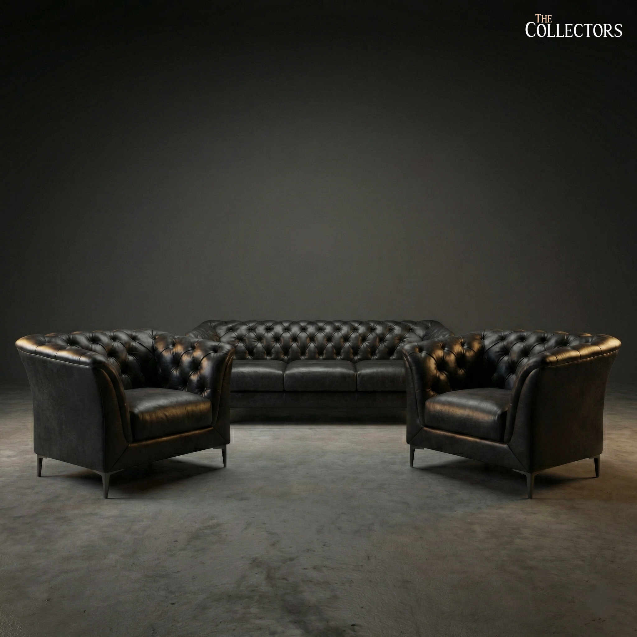 St. James’s Club Modernist Chesterfield Sofa Set