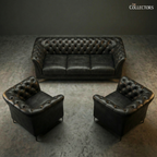 St. James’s Club Modernist Chesterfield Sofa Set