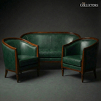 Strasbourg Salon Art Deco Leather Sofa