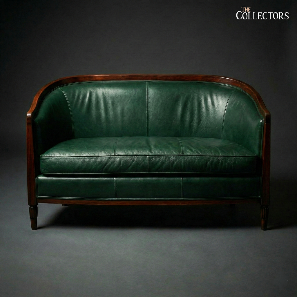 Strasbourg Salon Art Deco Leather Sofa