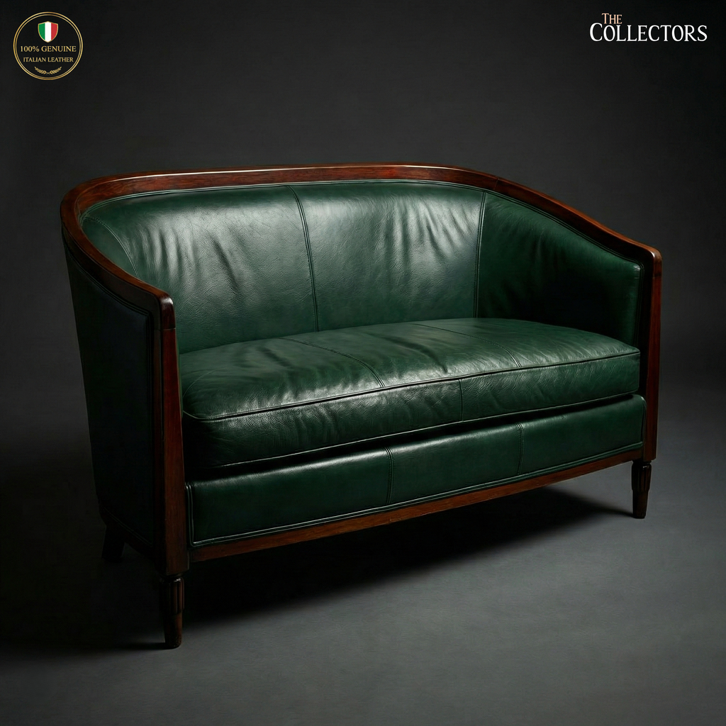 Strasbourg Salon Art Deco Leather Sofa