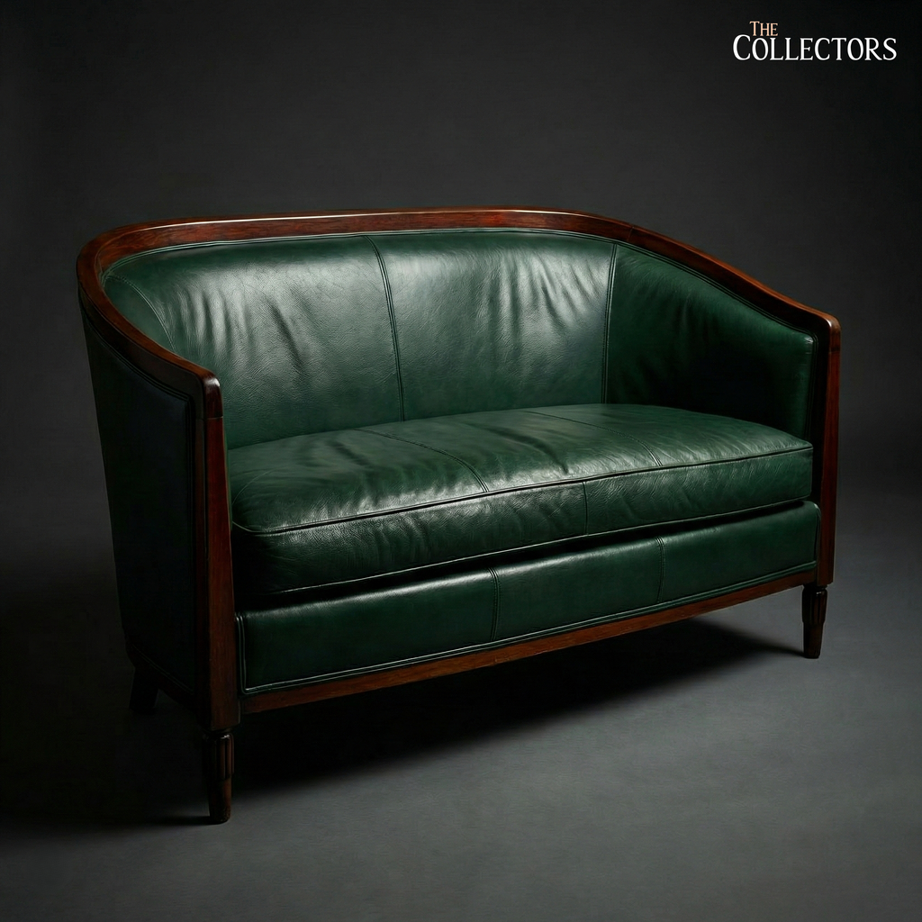 Strasbourg Salon Art Deco Leather Sofa