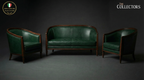 Strasbourg Salon Art Deco Leather Sofa