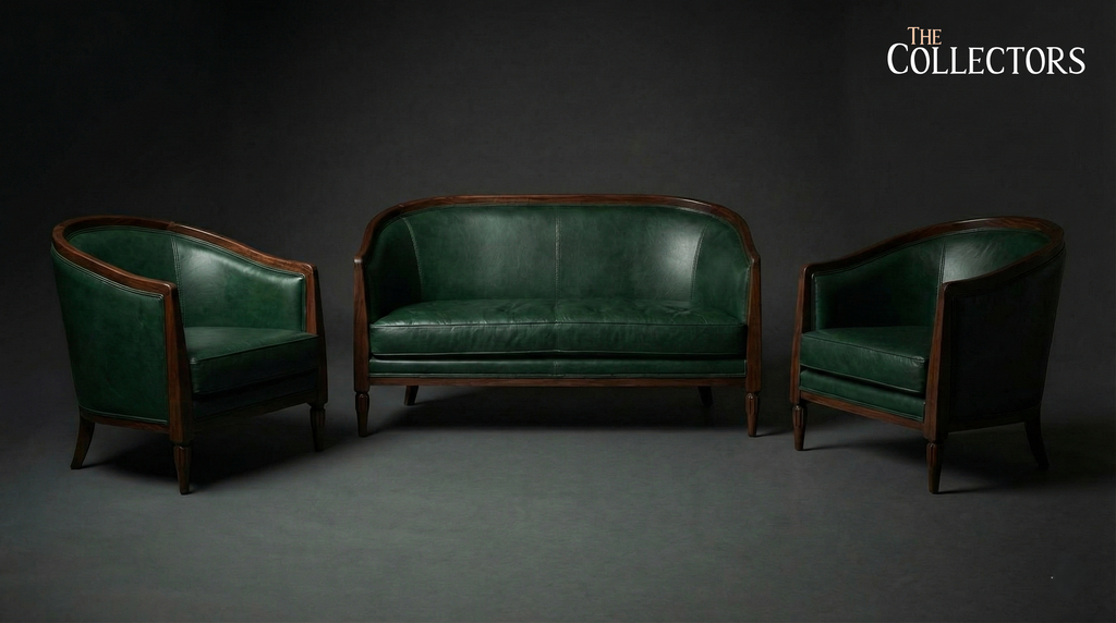 Strasbourg Salon Art Deco Leather Sofa