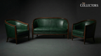 Strasbourg Salon Art Deco Leather Sofa