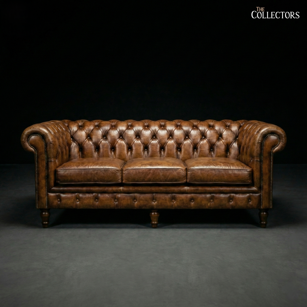 The Westminster Gentleman’s Chesterfield Three Seater Leather Sofa